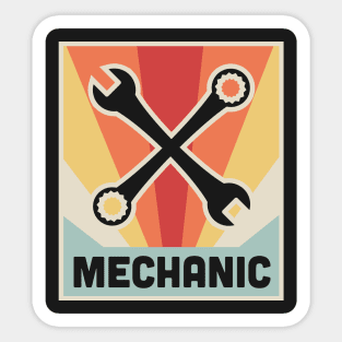 Vintage 70s Style Mechanic Poster Sticker